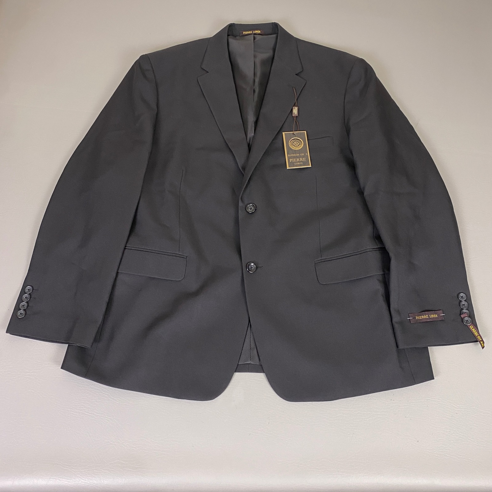 Pierre Loren Blazer Suit Jacket Mens Size 44r Black Simon 2b Classic Fit New Nwt